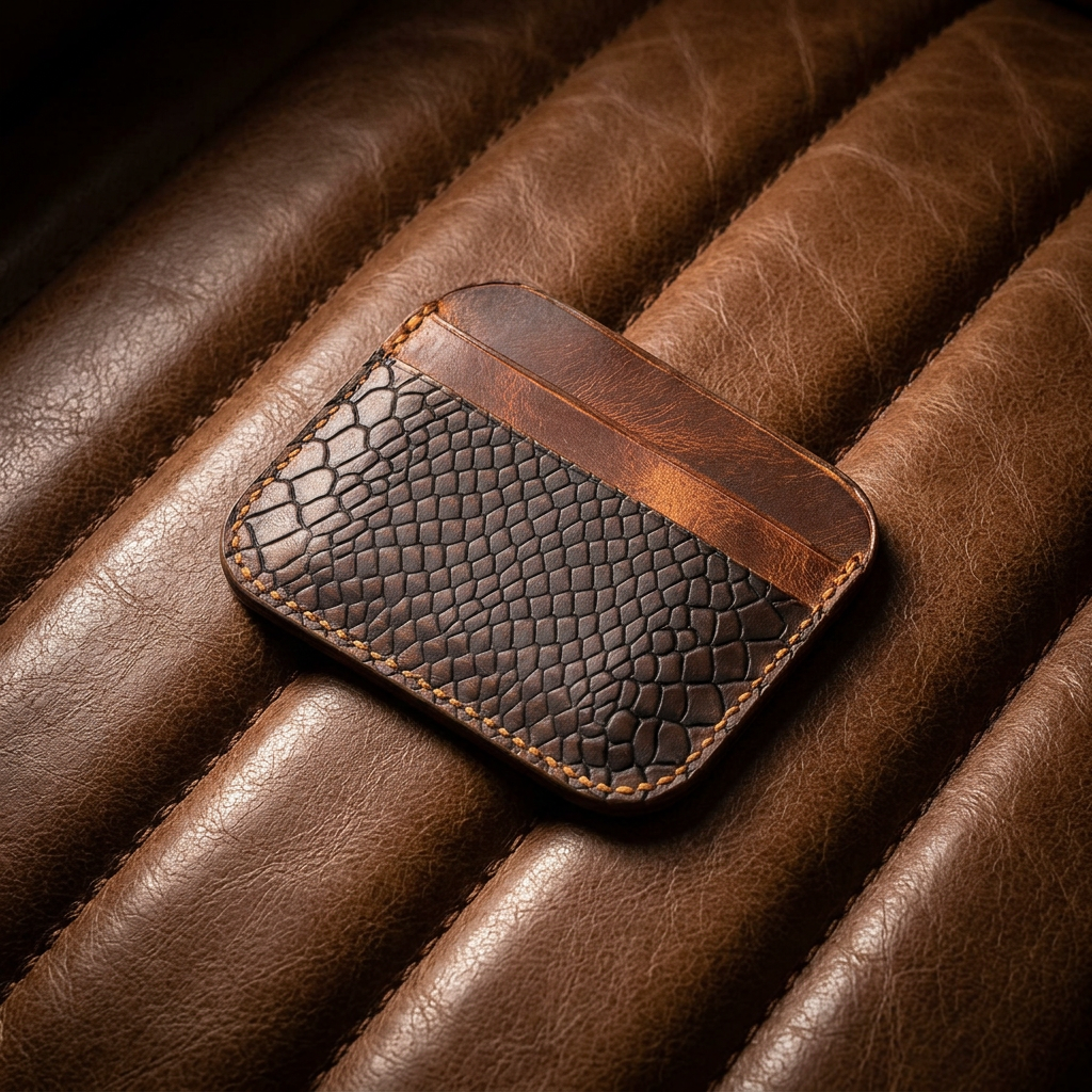 Phoenix colored wallet card holder with python front pocket