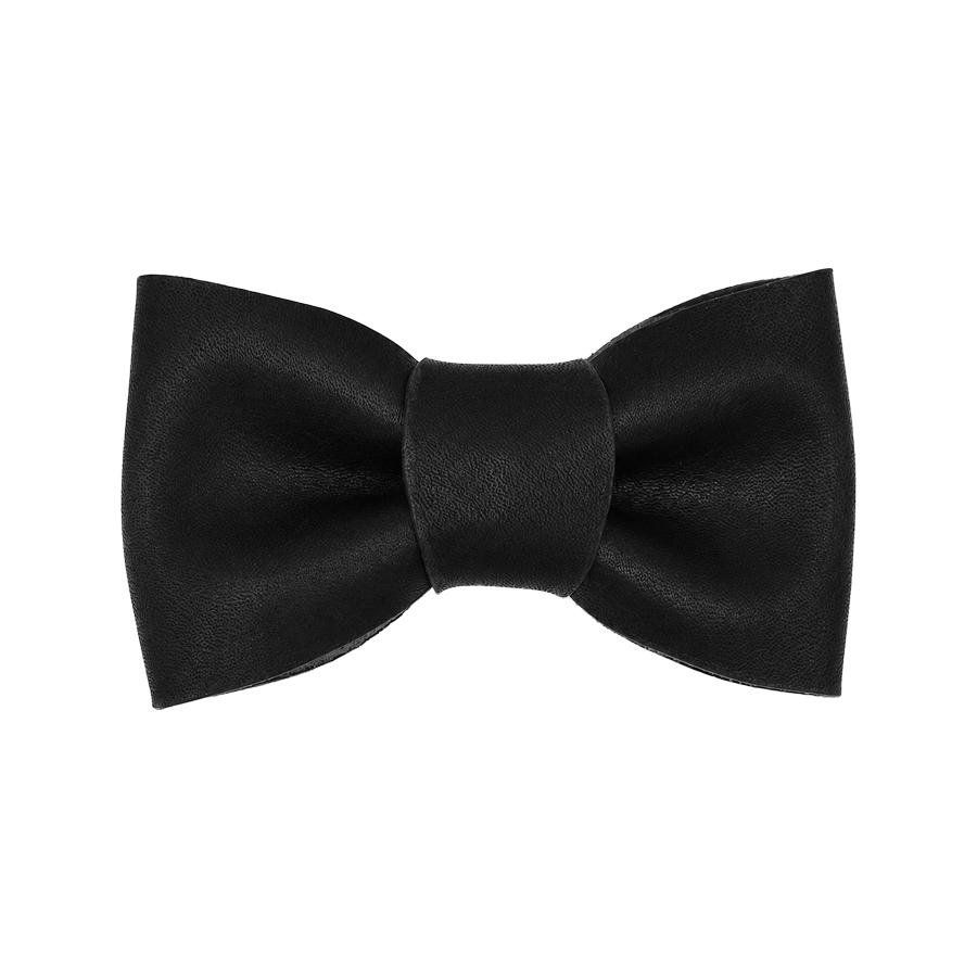 Classic Leather Bow Tie - Black