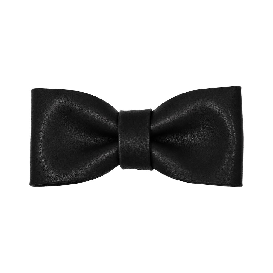 Sharp Leather Bow Tie - Black