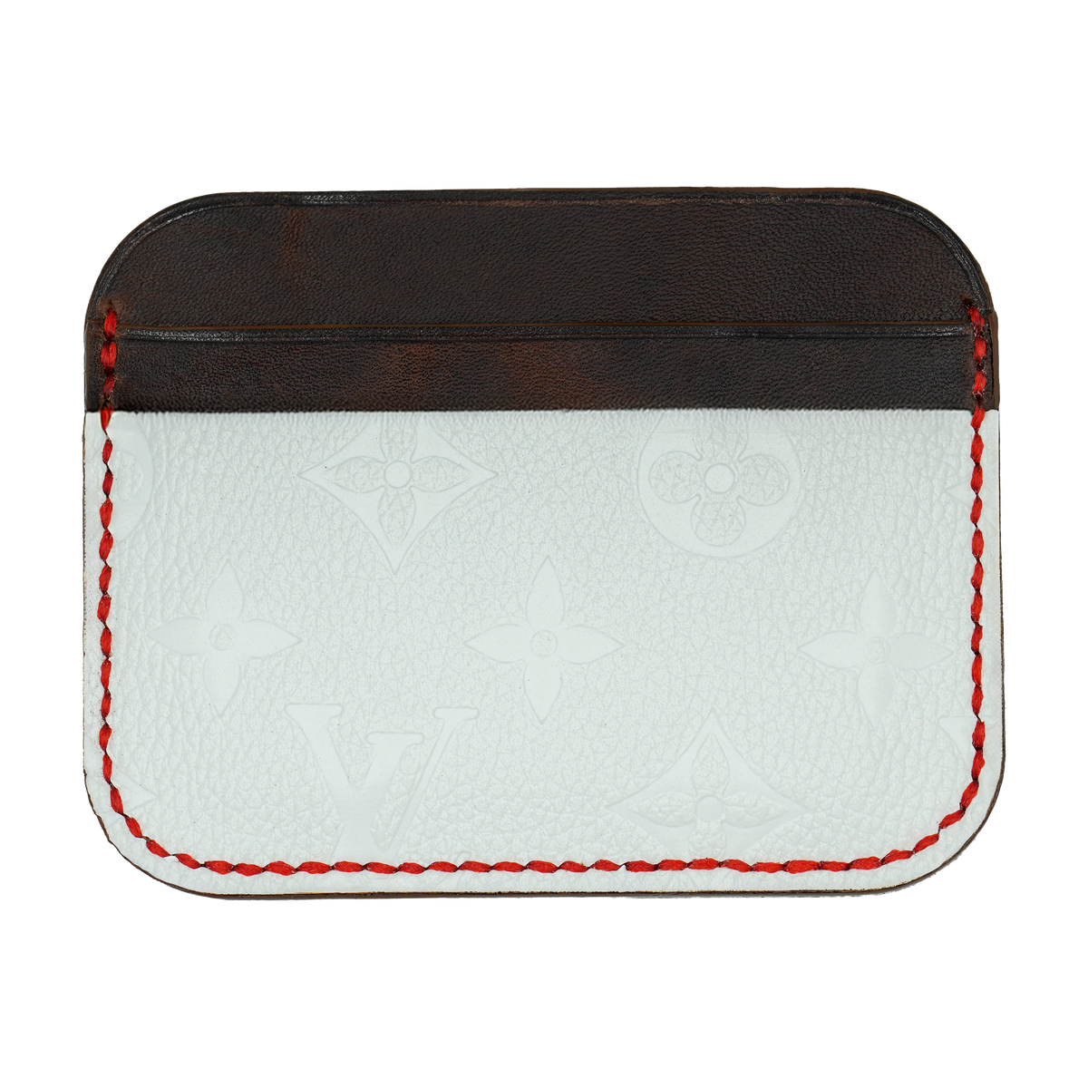 The Arch - White Monogram, Red Stitch